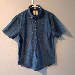 Hollister Blue Patterned Casual Button Down Shirt
